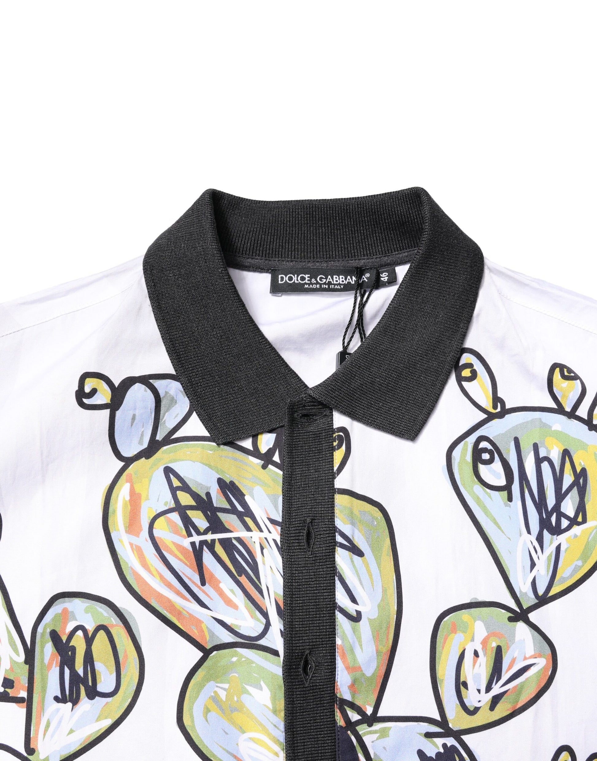 Shirt with colorful pattern on front