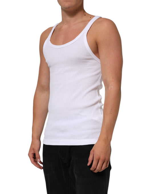 White tank top on man
