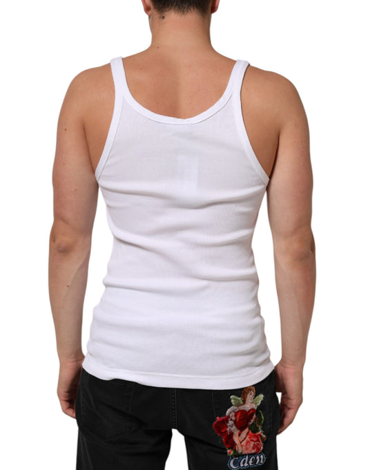 White tank top on man's back