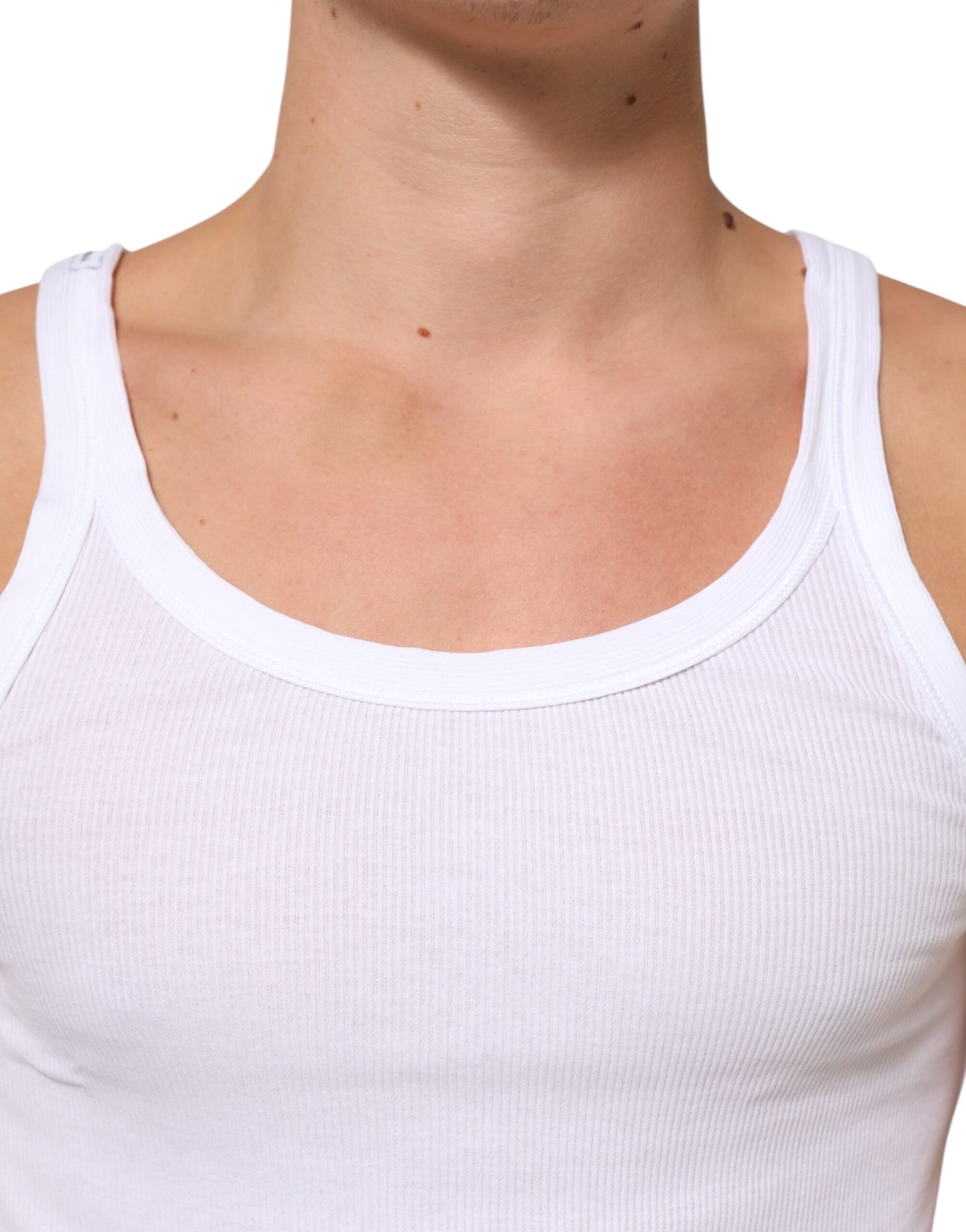 White tank top on man's torso