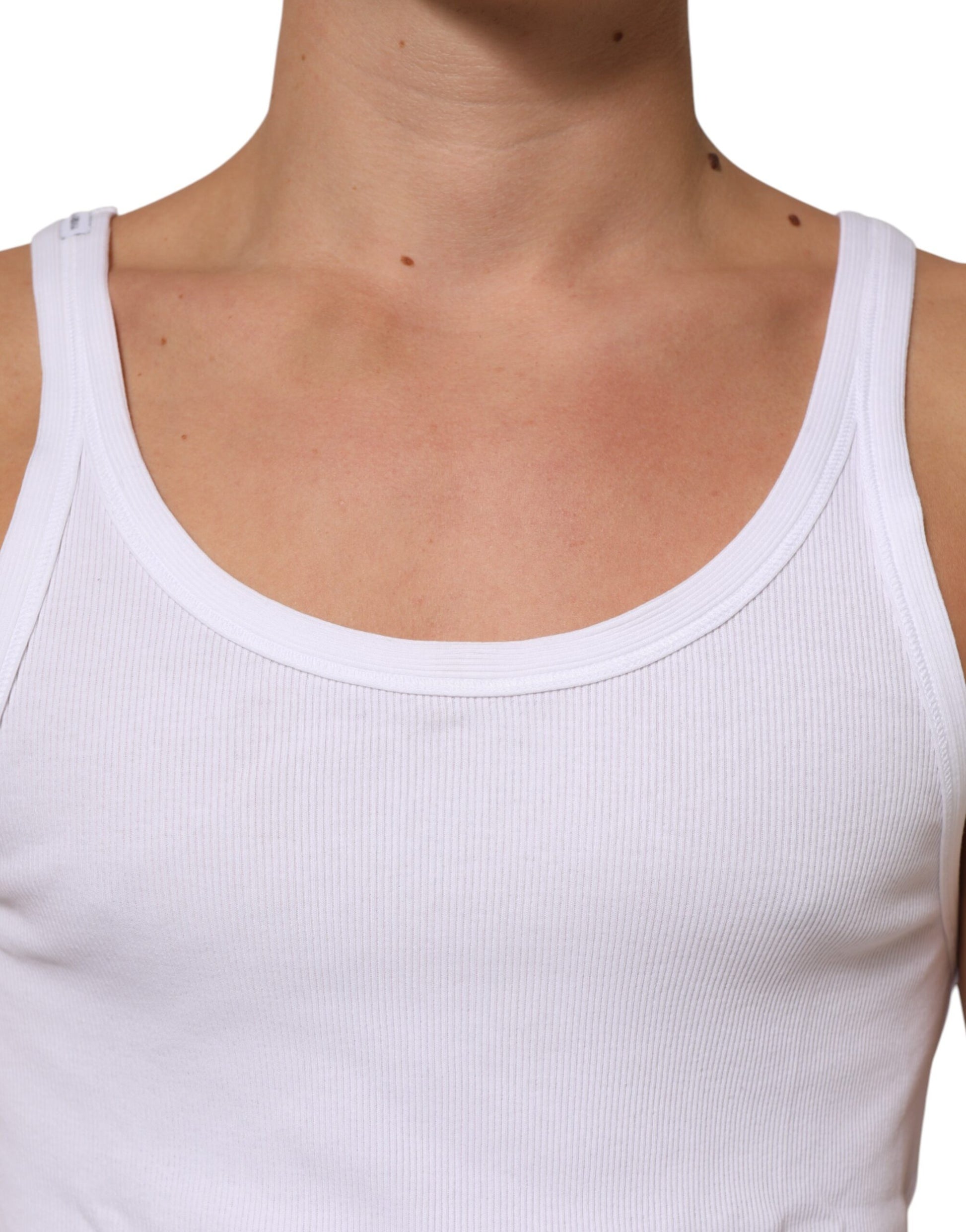 White tank top on man's torso