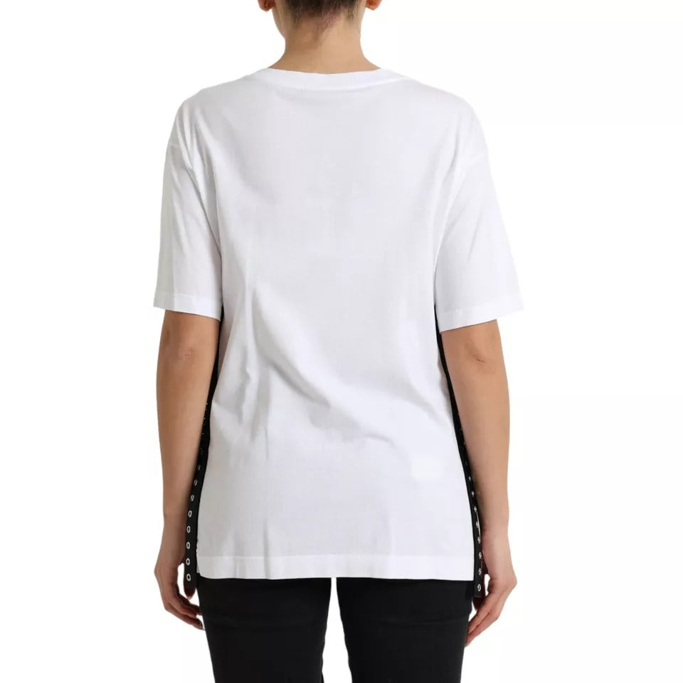 White short sleeve t-shirt on a person