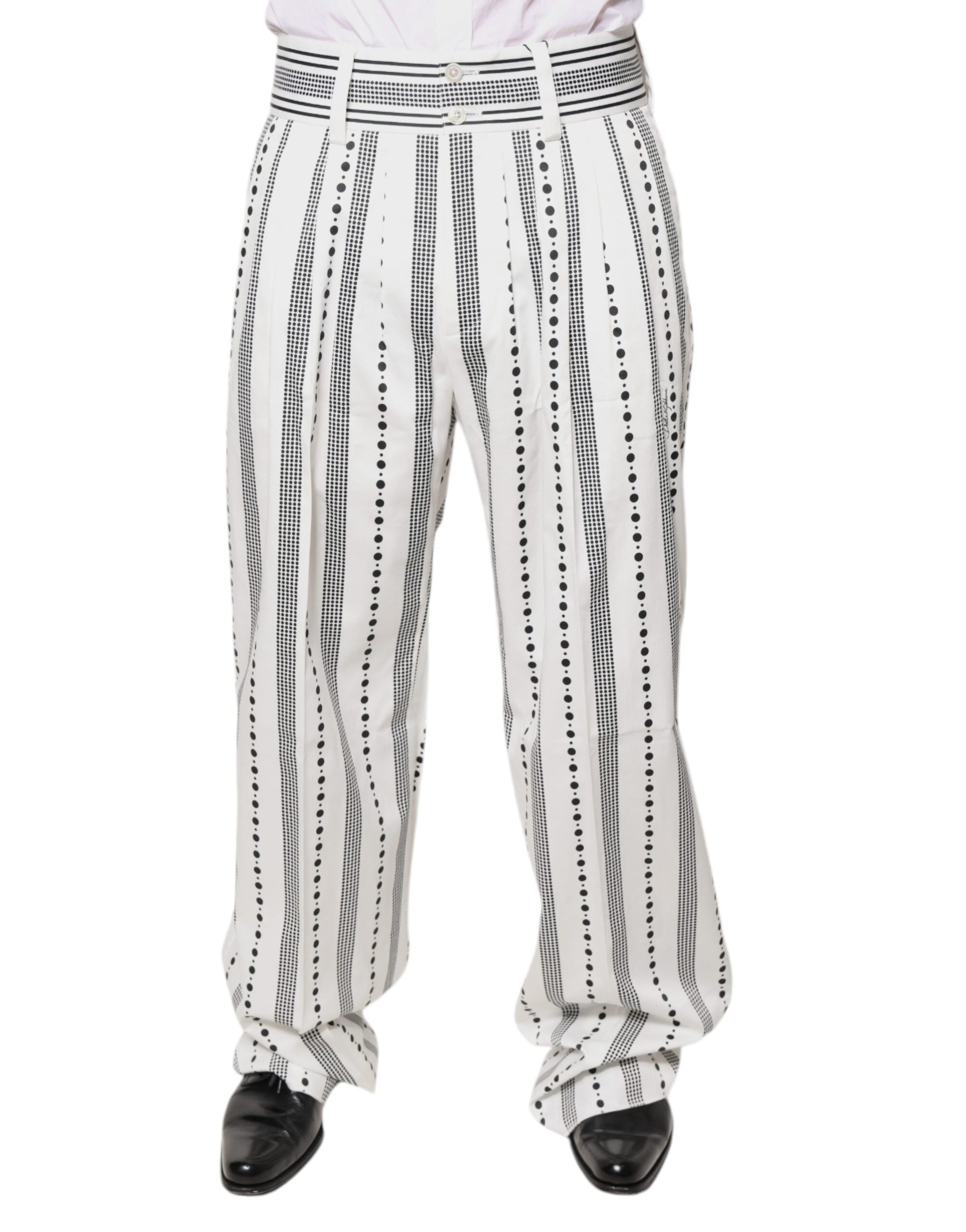 Pair of white pants with black dots