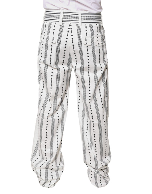 Pair of white pants with black dots