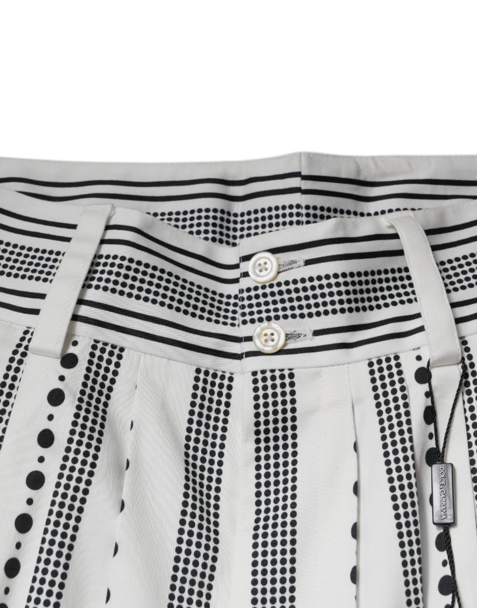 White skirt with black dots and a belt