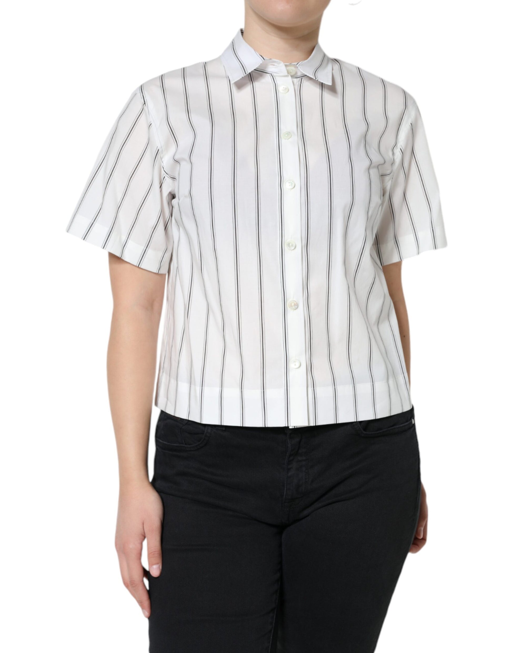 Striped shirt on a woman