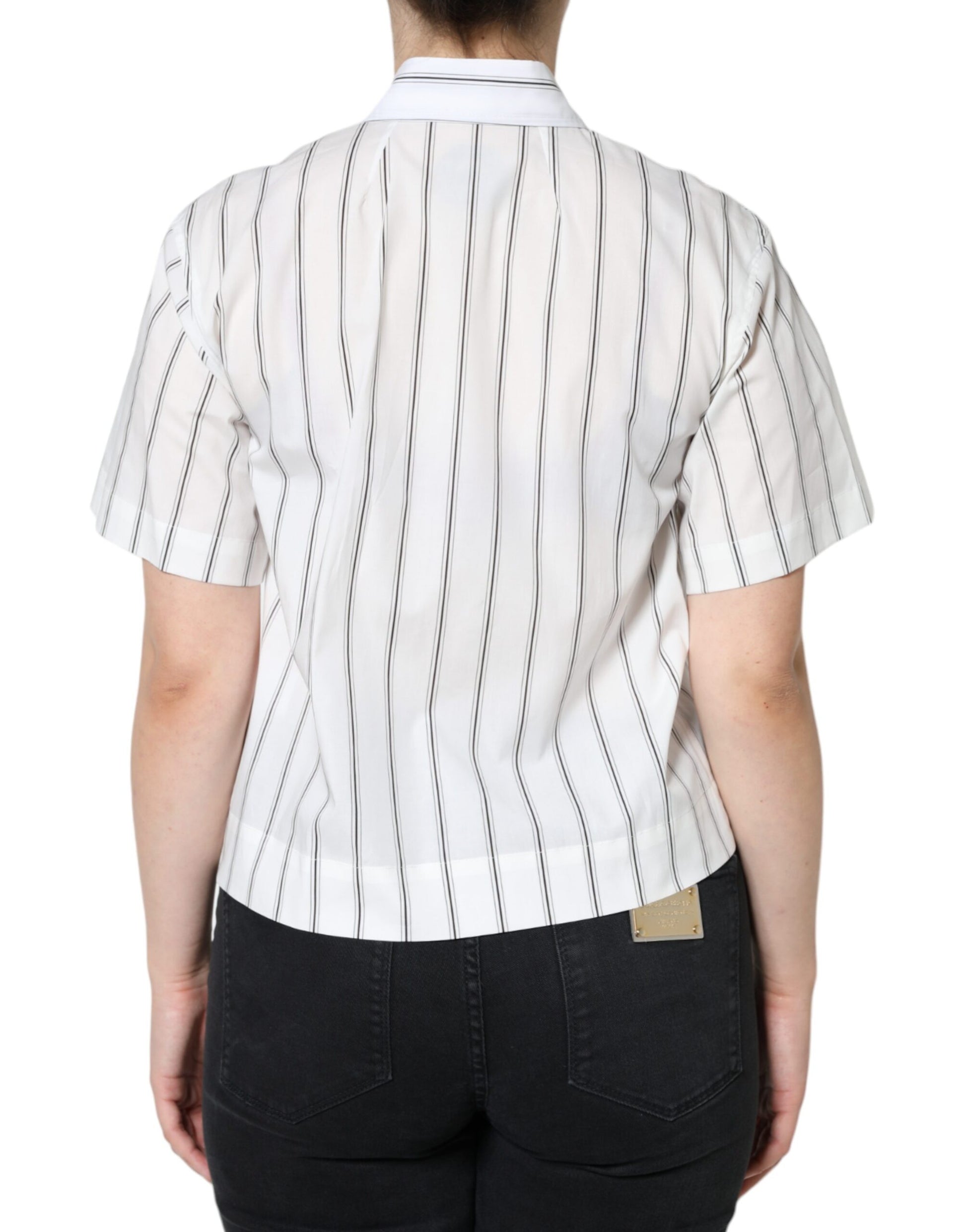 Black and white striped shirt on a person