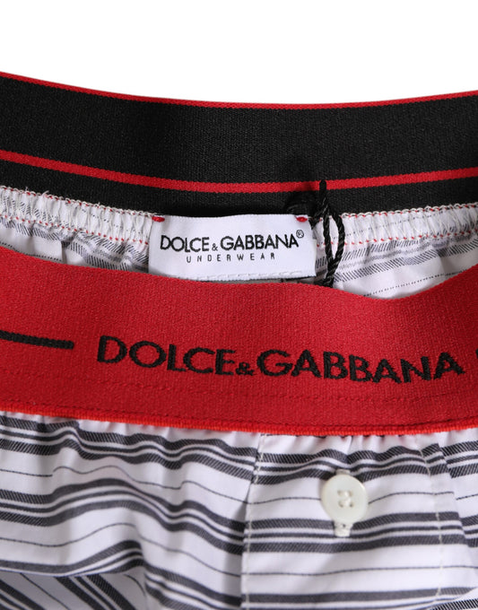 Red and black boxer shorts with brand name on waistband