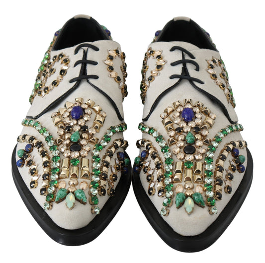 Pair of embellished shoes with gemstones and sequins