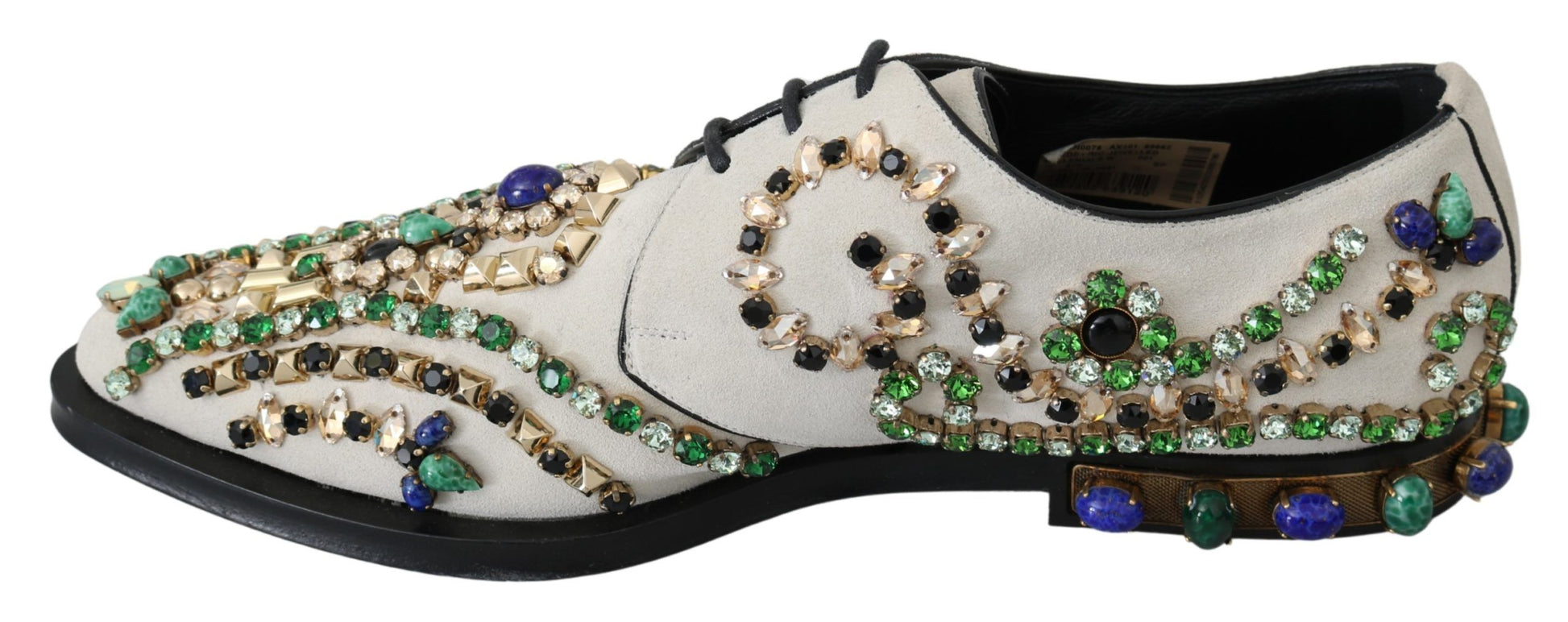Pair of shoes with sequins and beads on top