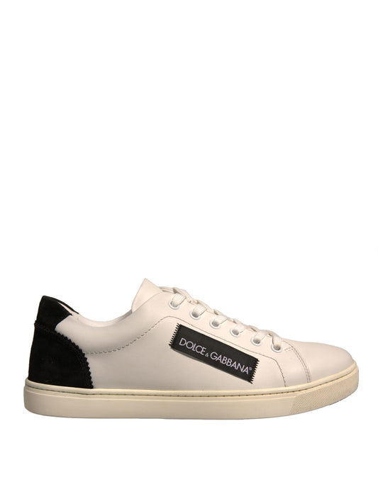 High top sneaker with black laces and a white sole