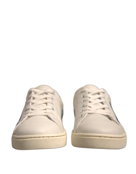 Pair of white sneakers with laces