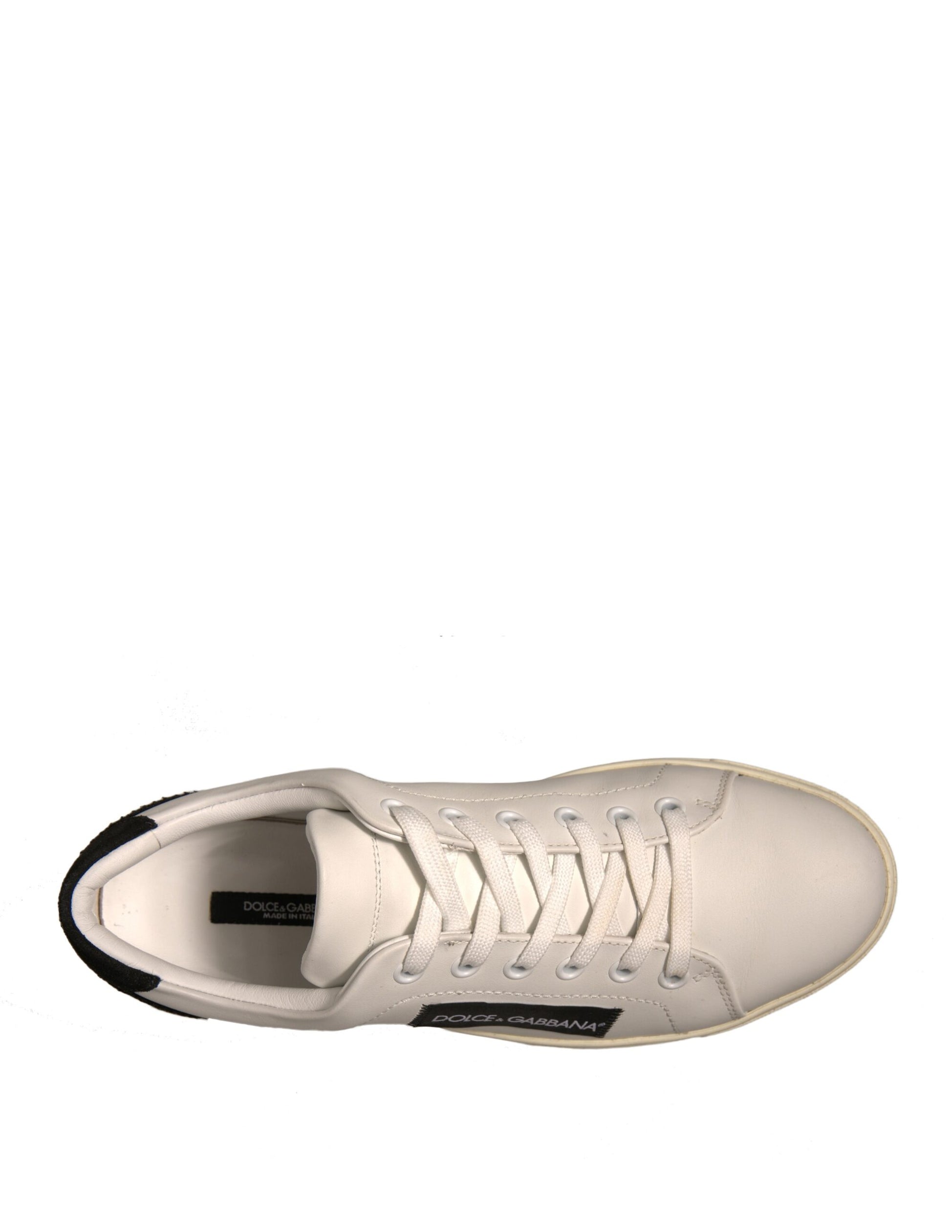 White sneaker with black laces