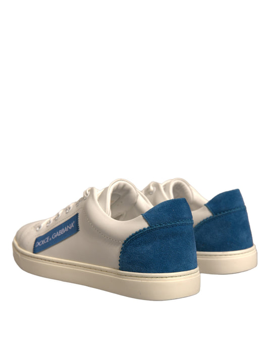 Pair of blue and white sneakers