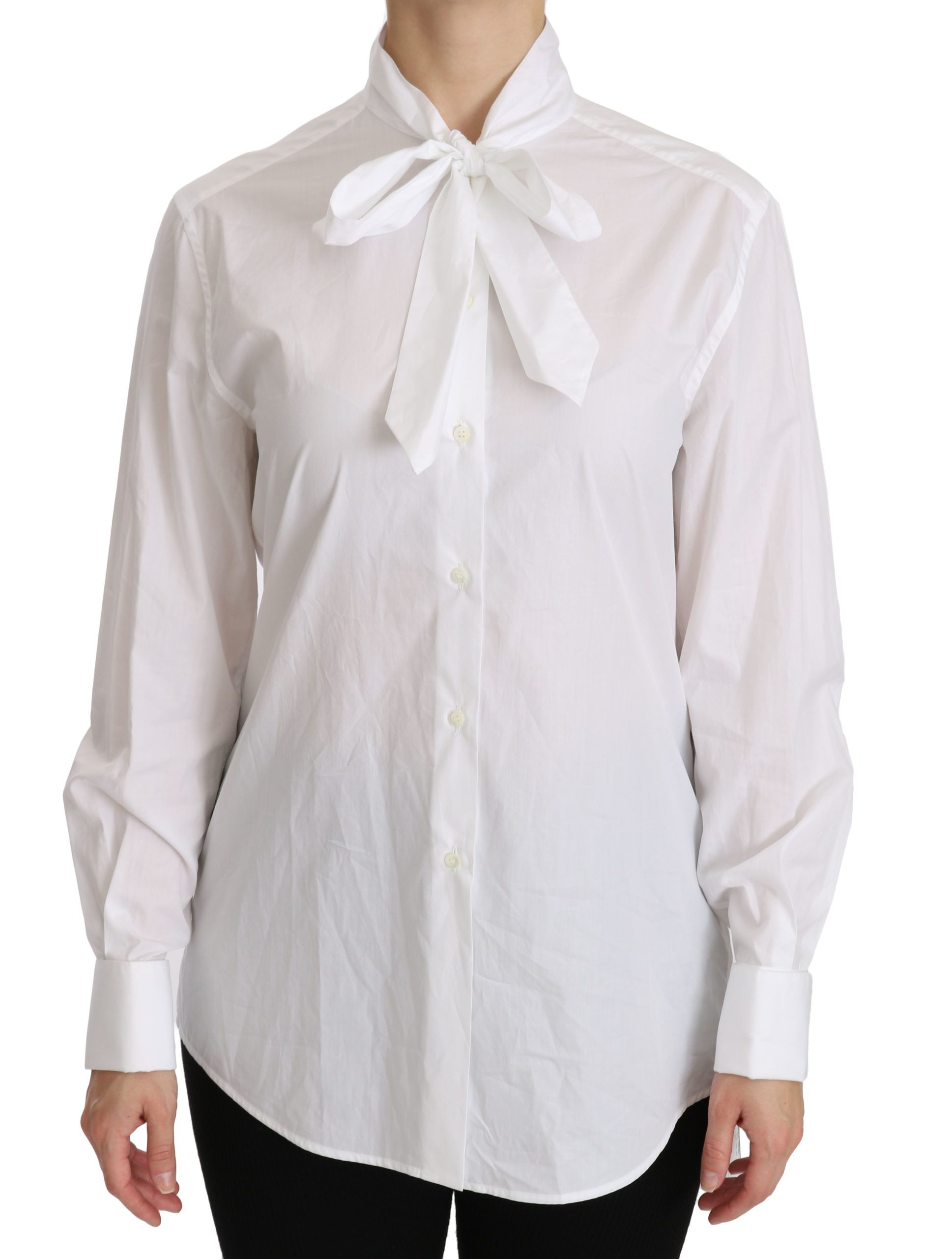 White shirt with bow tie detailing