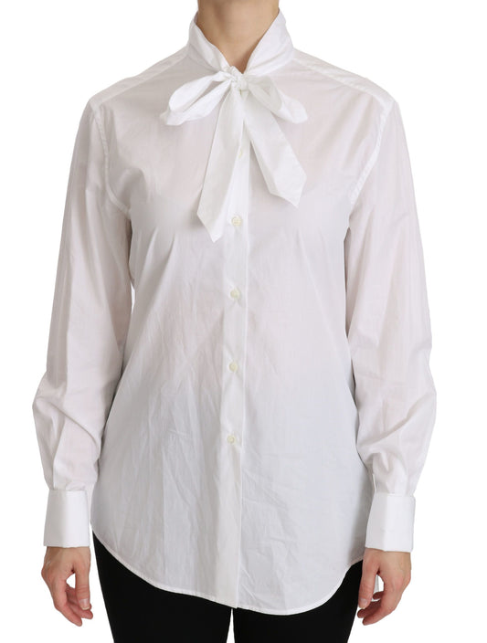 White shirt with bow tie detailing
