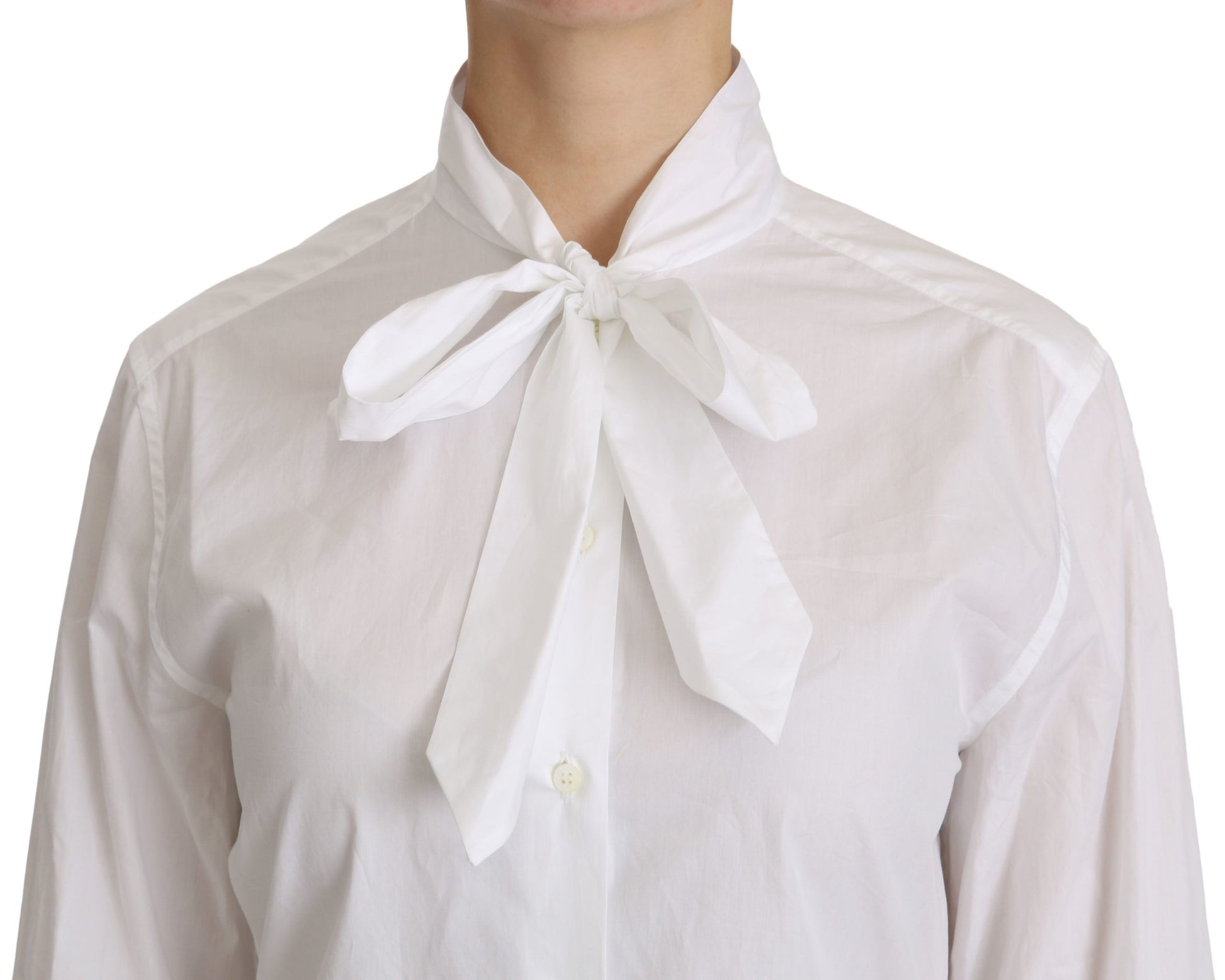 White shirt with bow tie