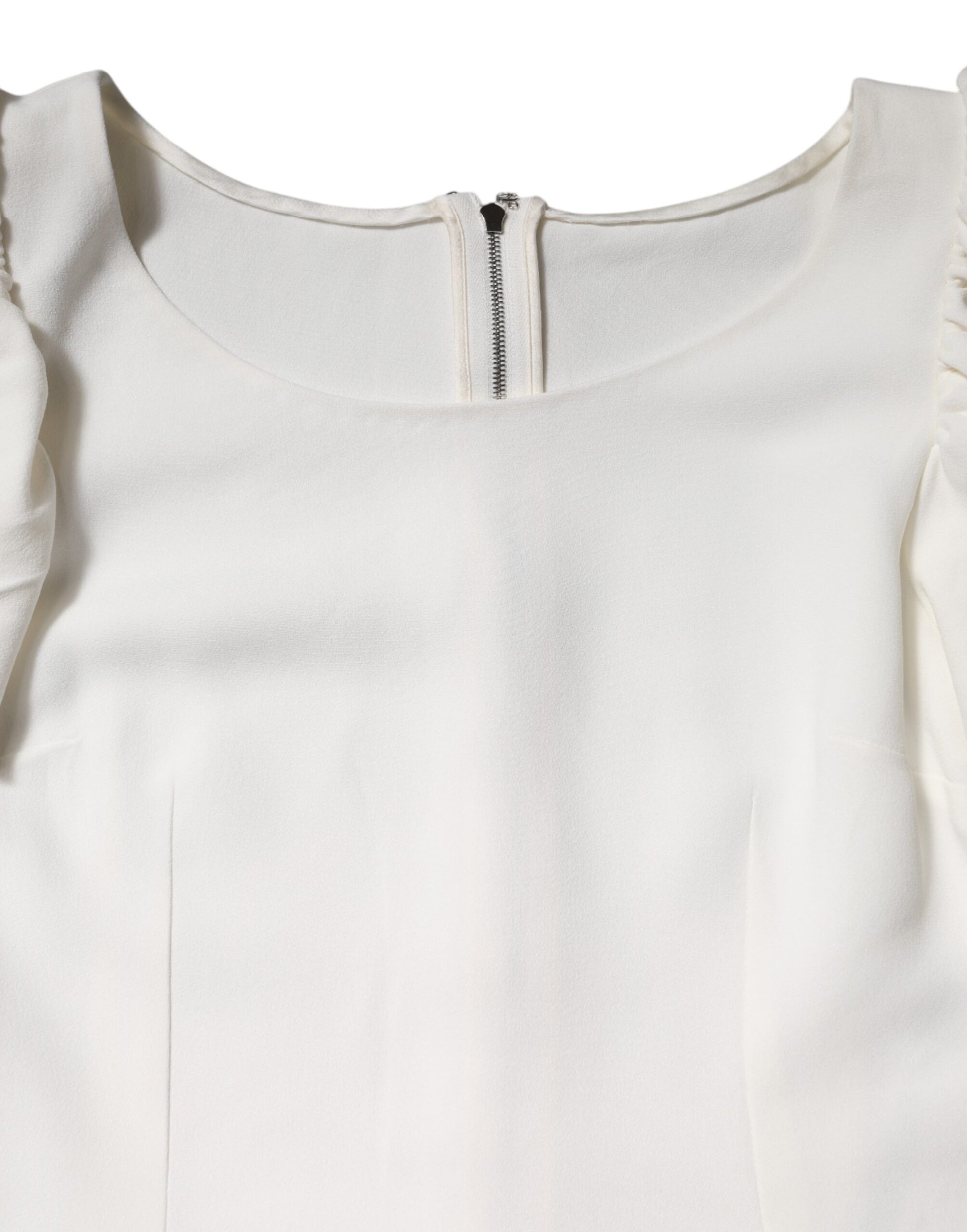 White blouse with zipper in front