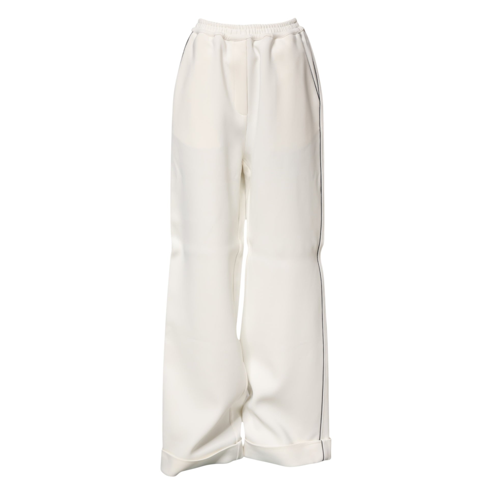 White pants with elastic waistband