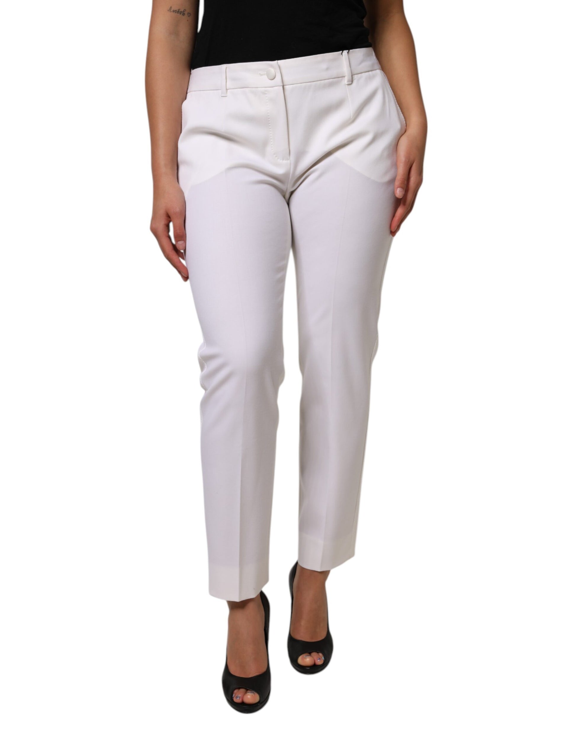 White pants on a model