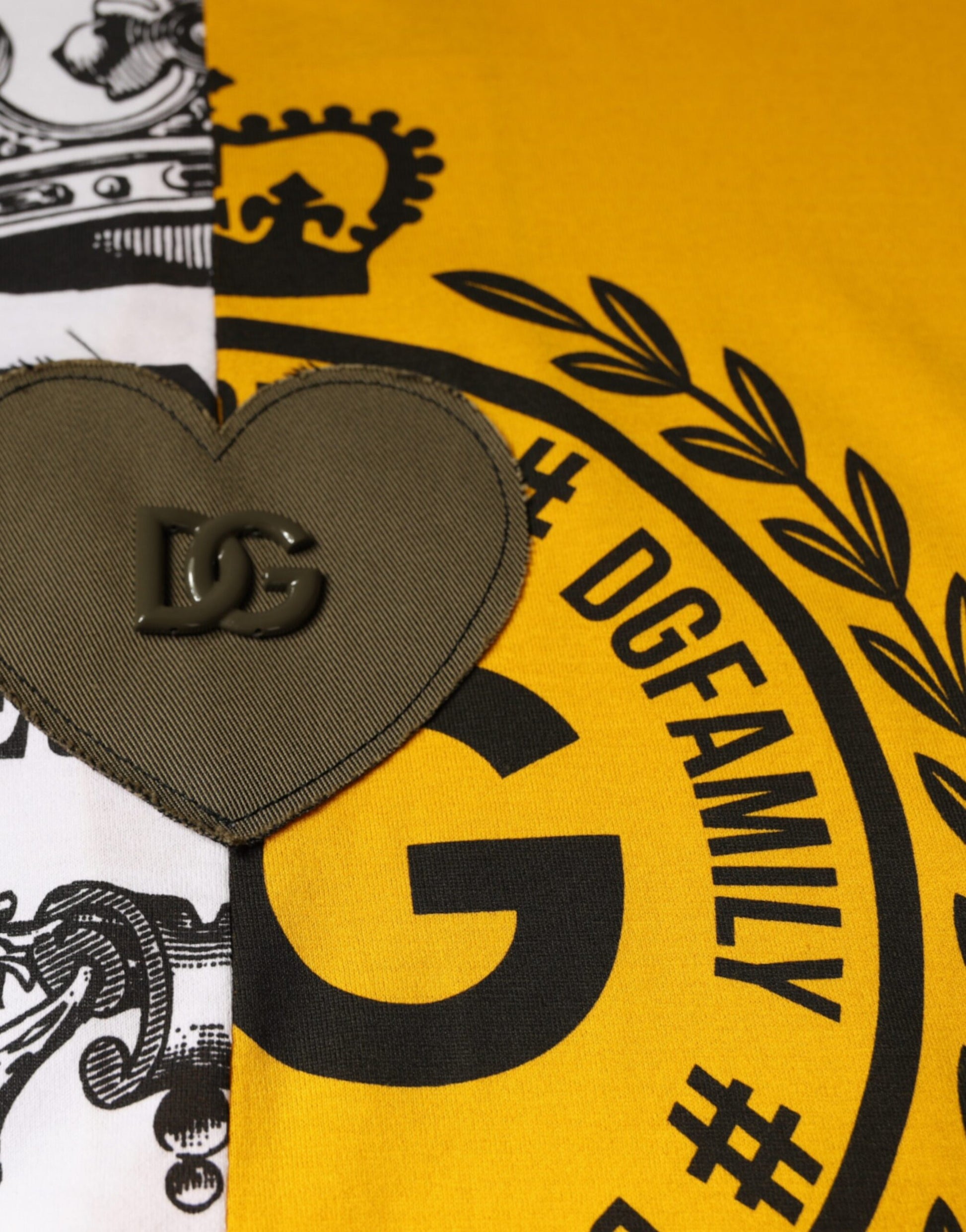 Yellow shirt with heart patch on front
