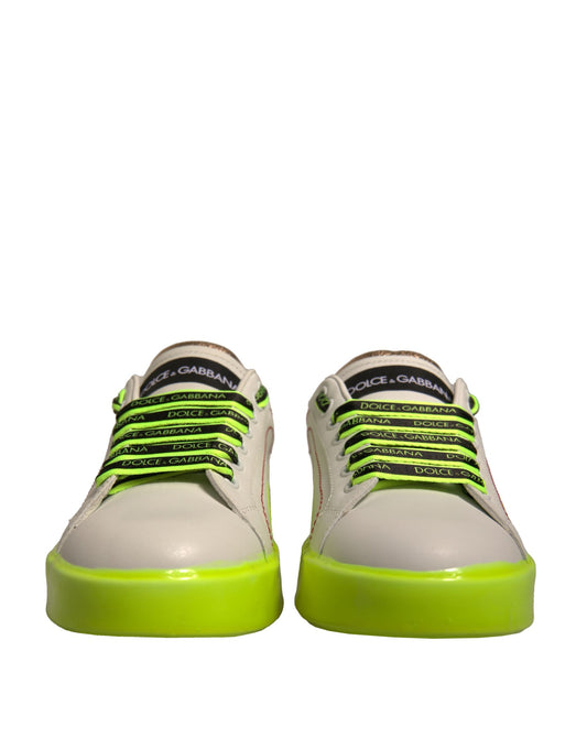 Pair of sneakers with yellow laces