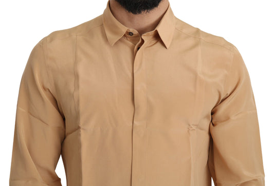 Tan shirt with collar and buttons