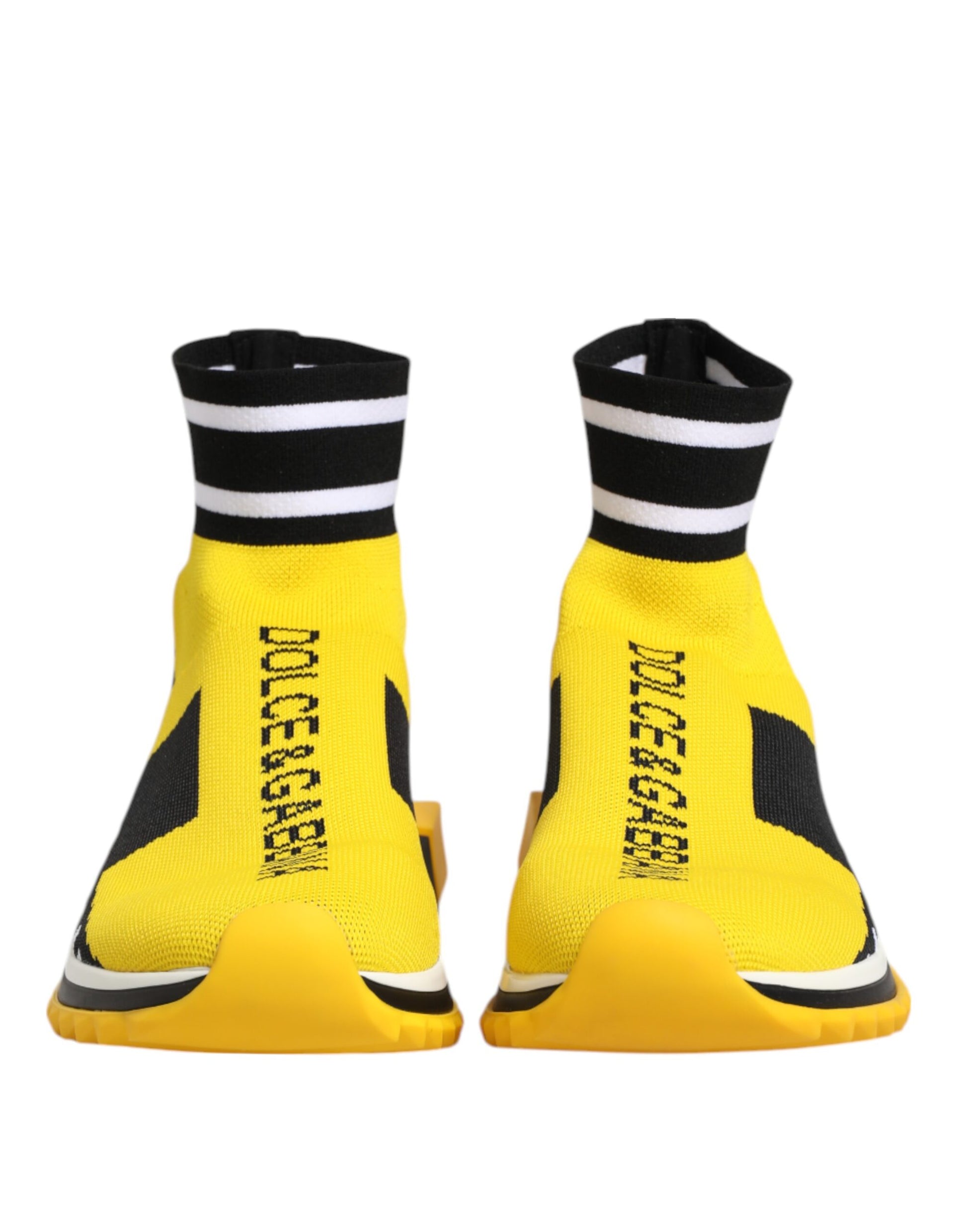 Yellow socks with black stripes