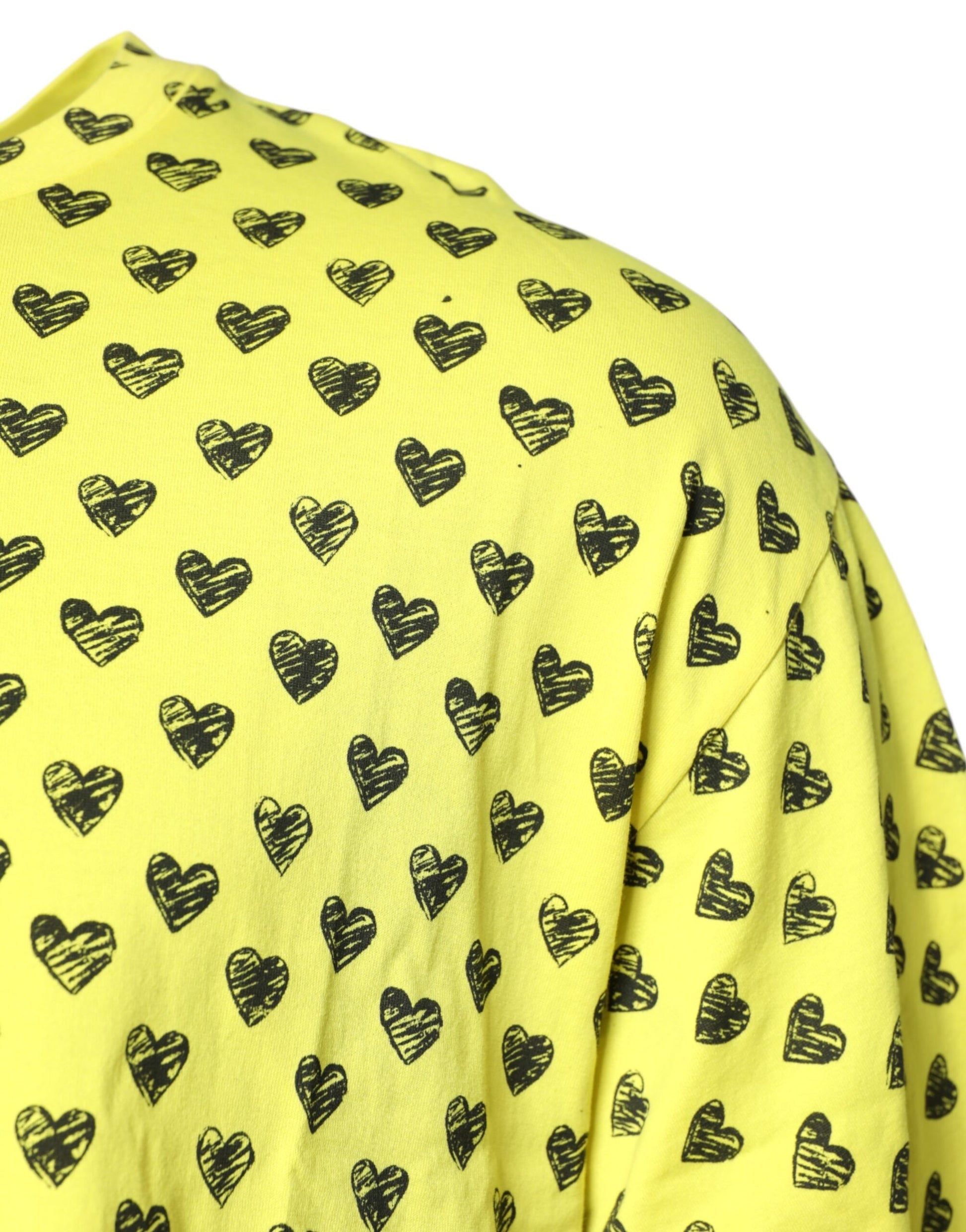Yellow shirt with heart pattern