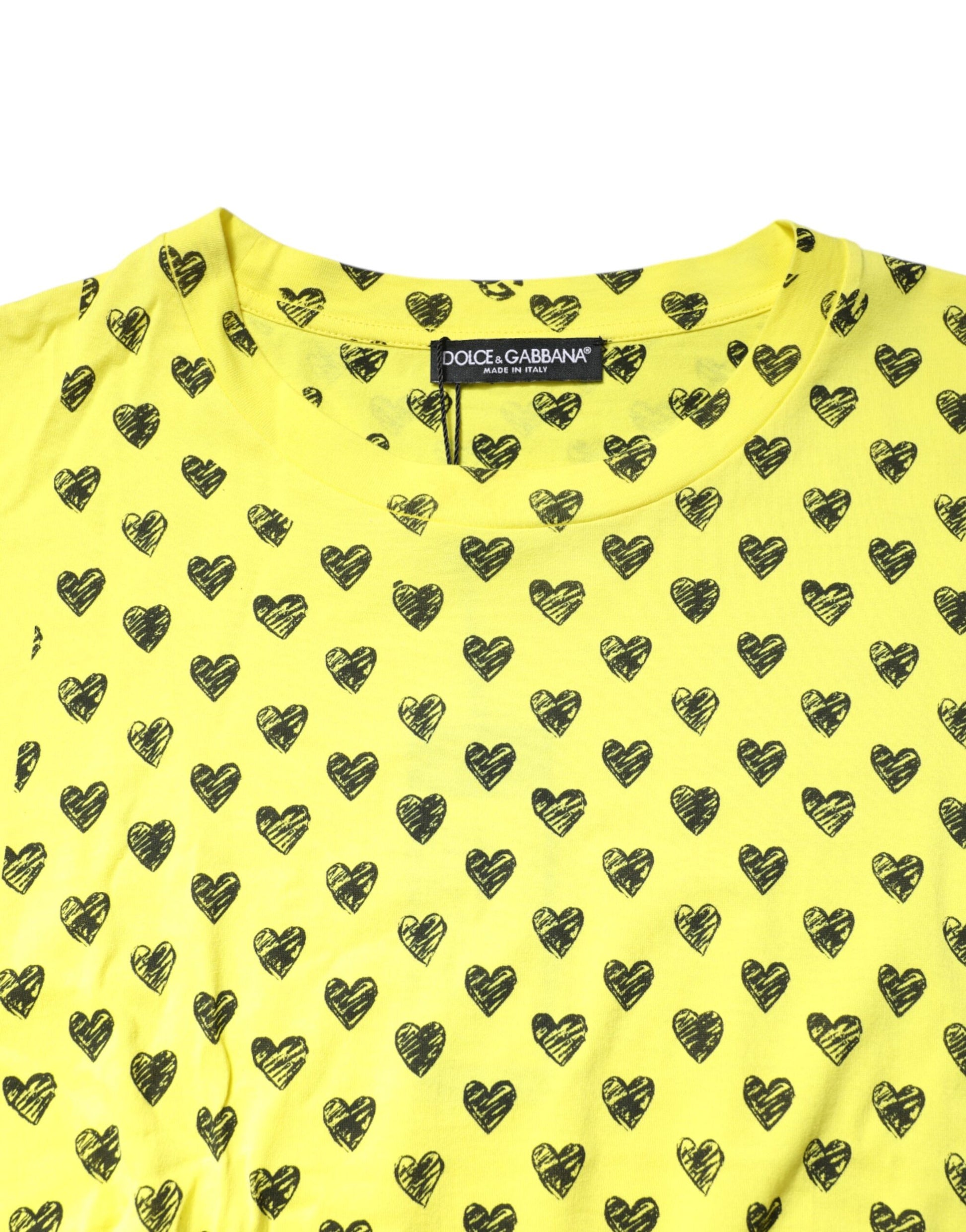 Yellow t-shirt with heart pattern
