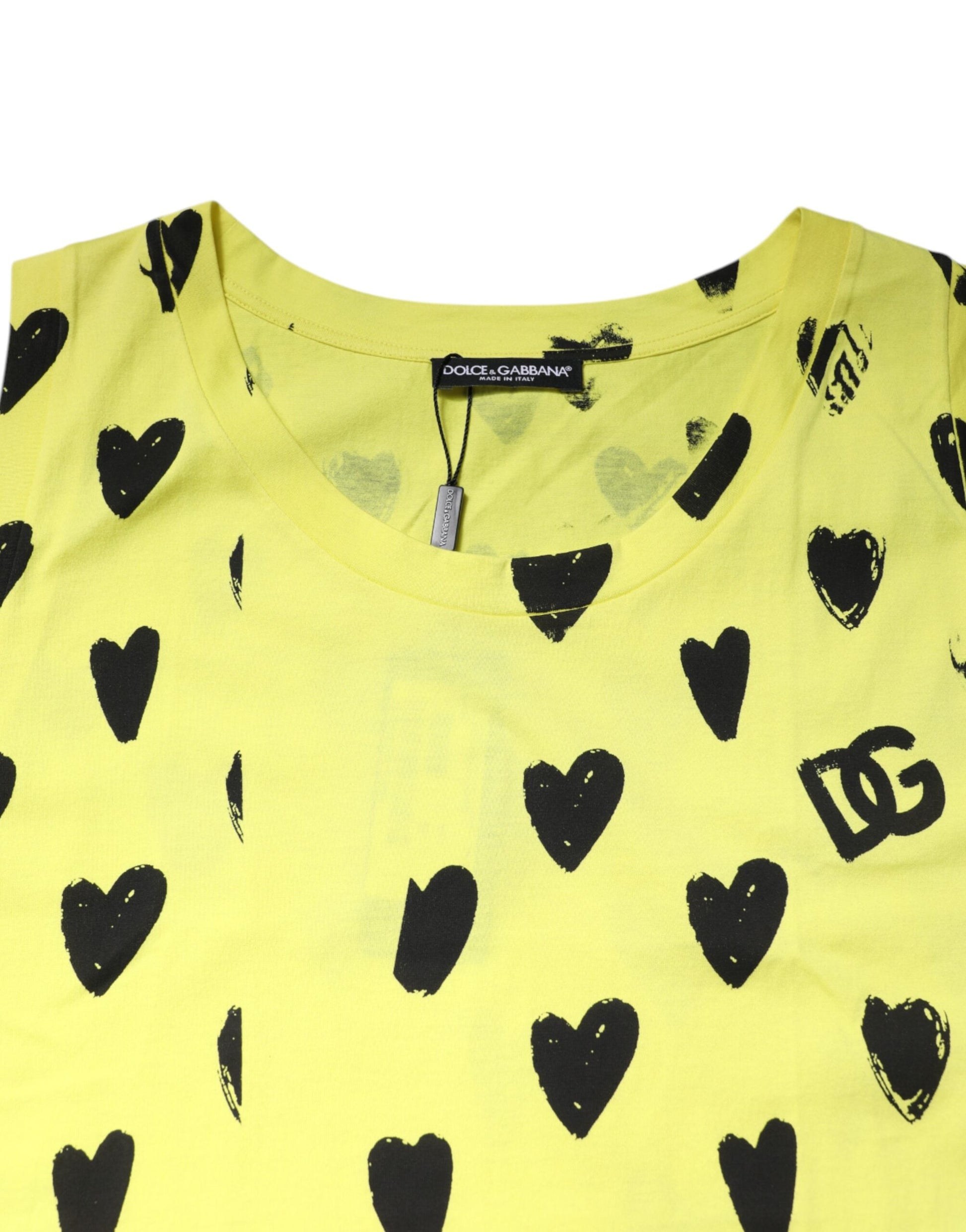 Yellow shirt with black hearts