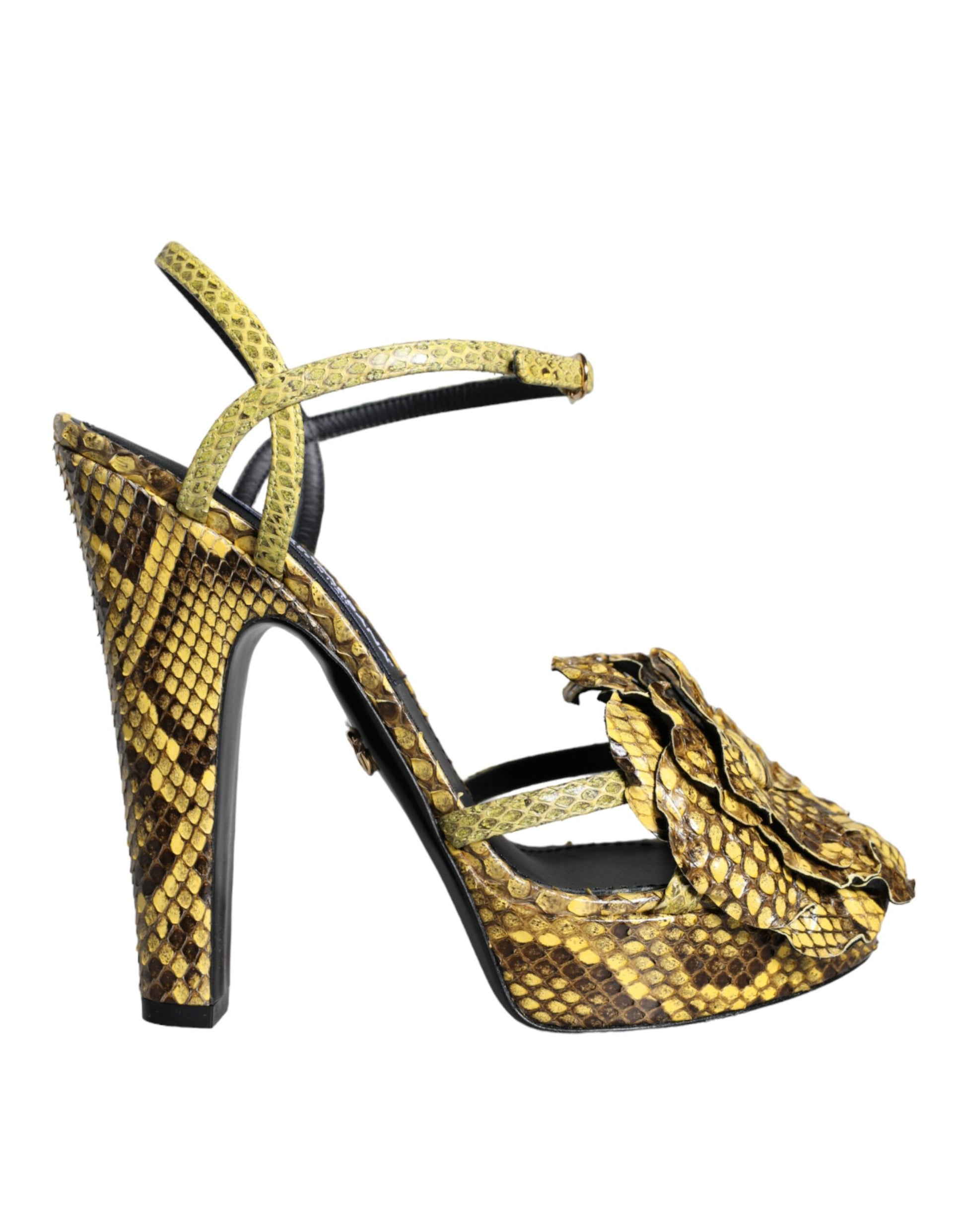 High heel shoe with gold accents