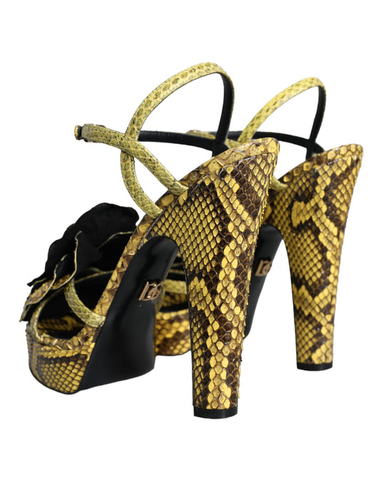 High heel shoes with snake print design
