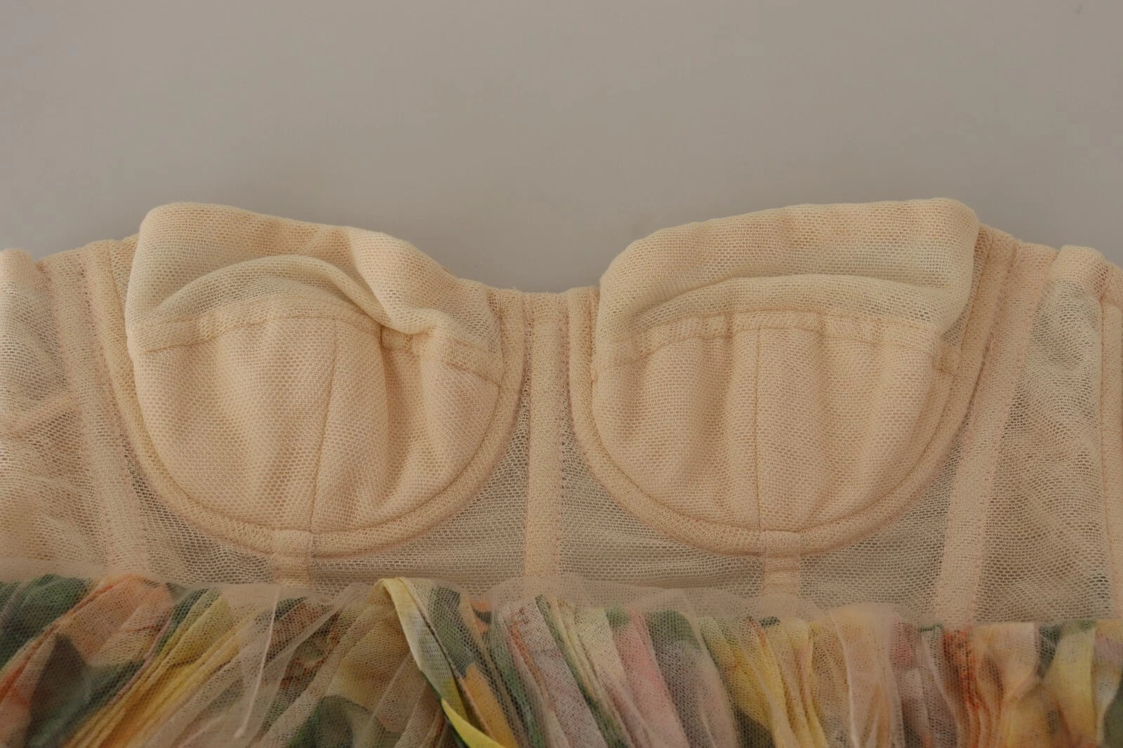 A yellow floral print pleated maxi dress by Dolce & Gabbana