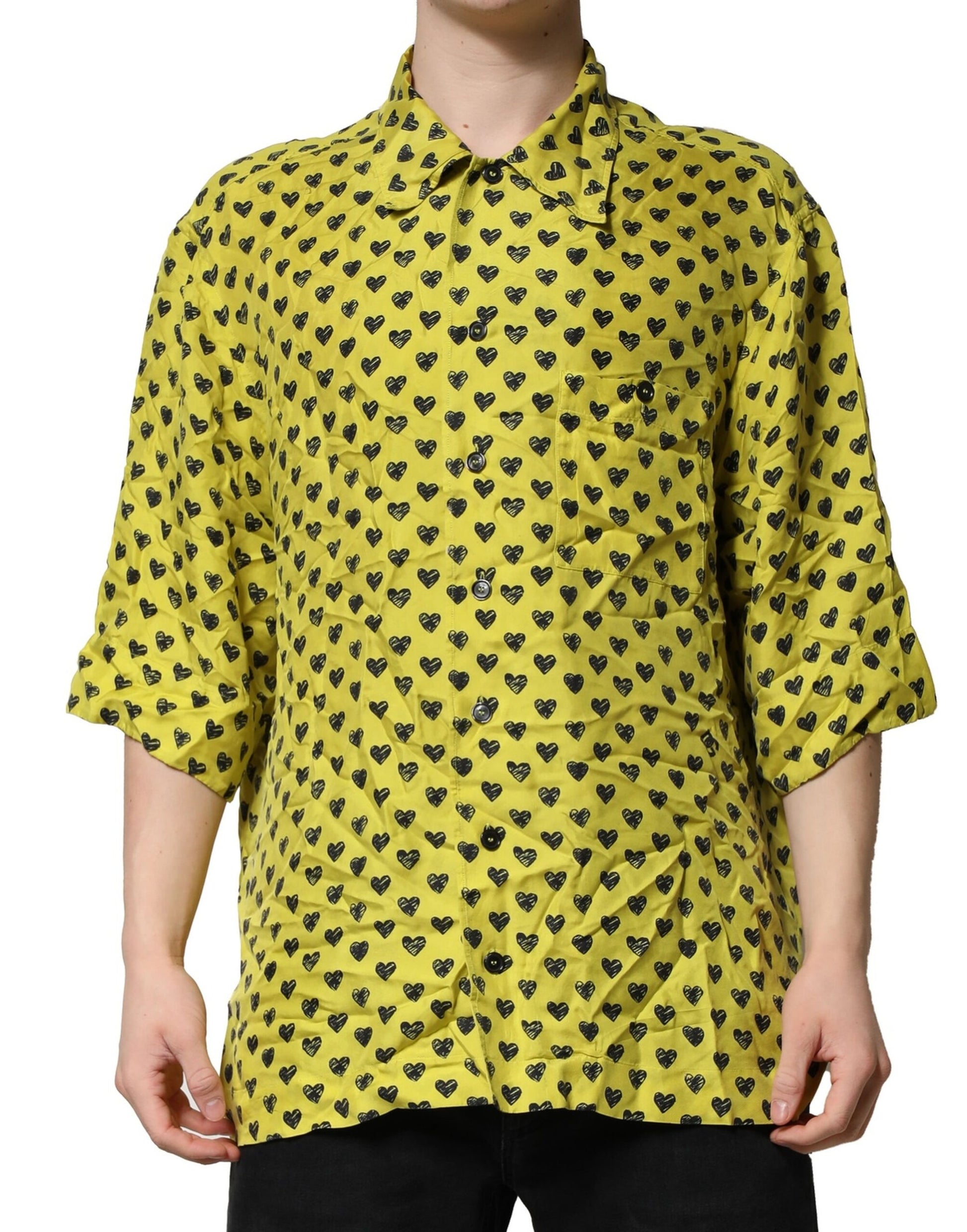 Yellow shirt with cat print