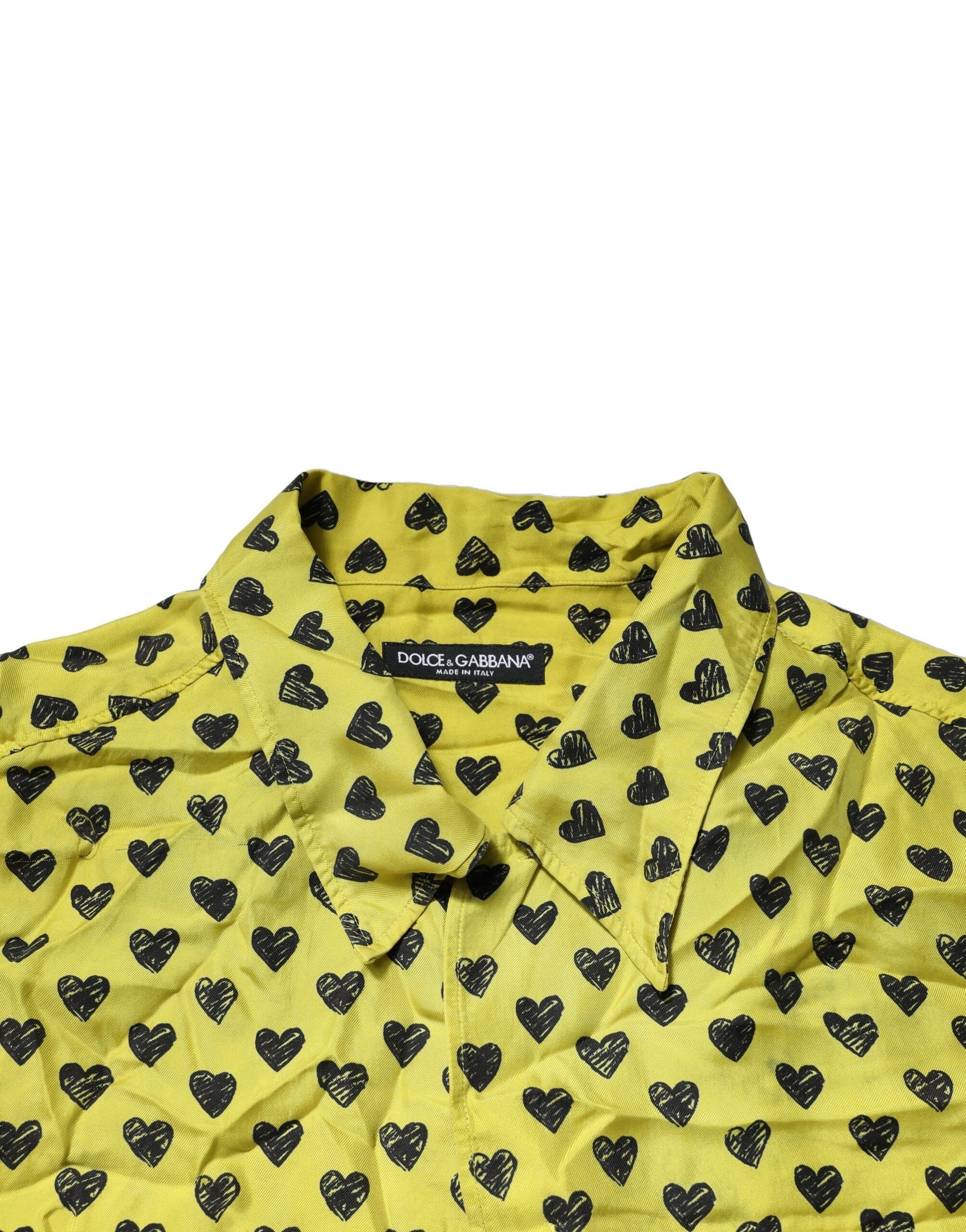 Yellow shirt with heart pattern