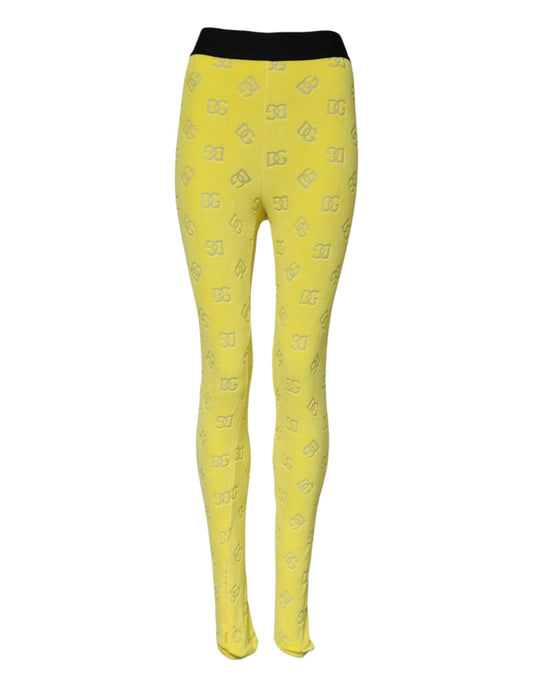 Yellow leggings with patterned design