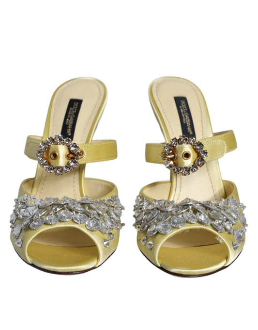 Pair of women's gold sandals with embellishments