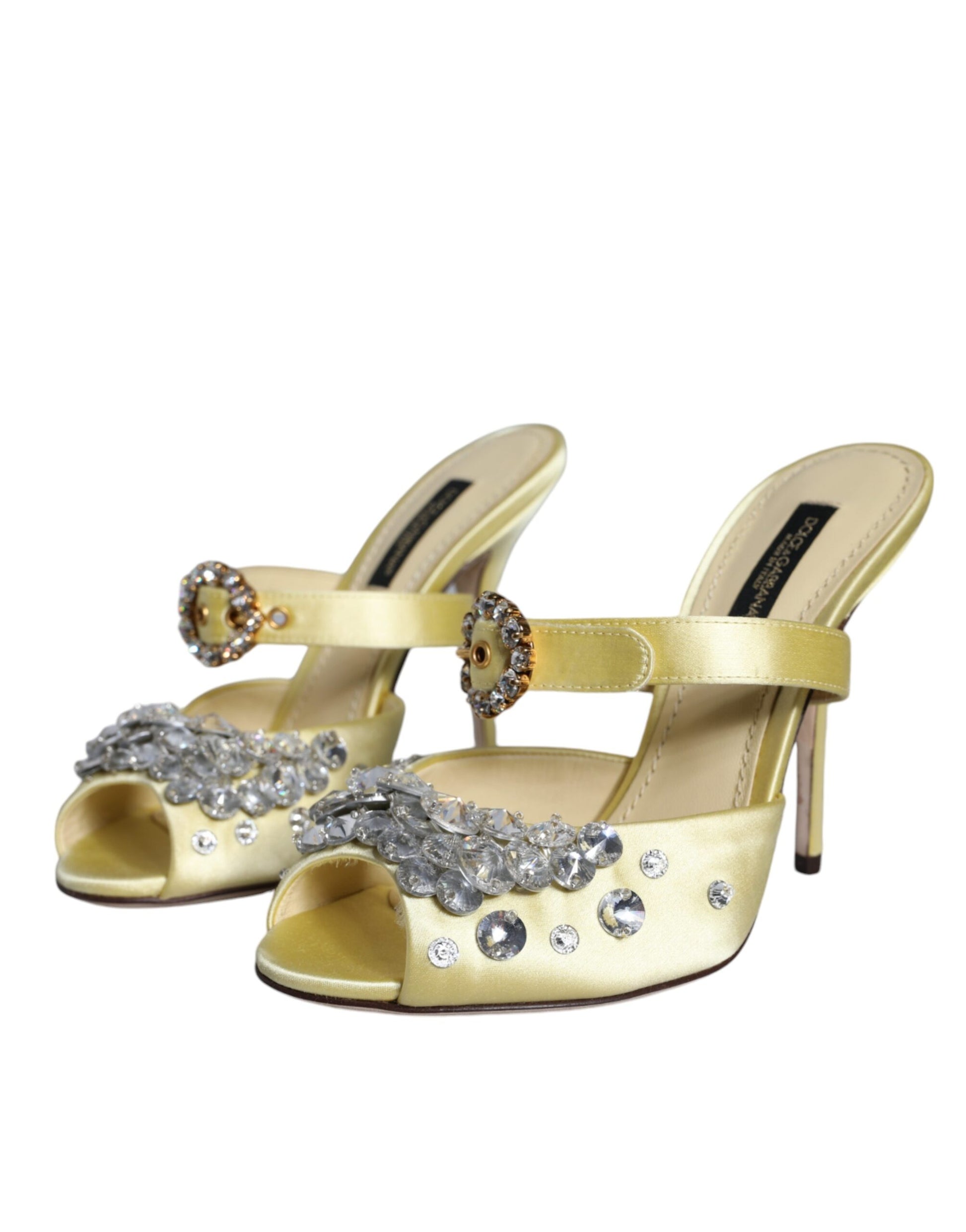 Gold strappy heels with rhinestones on top