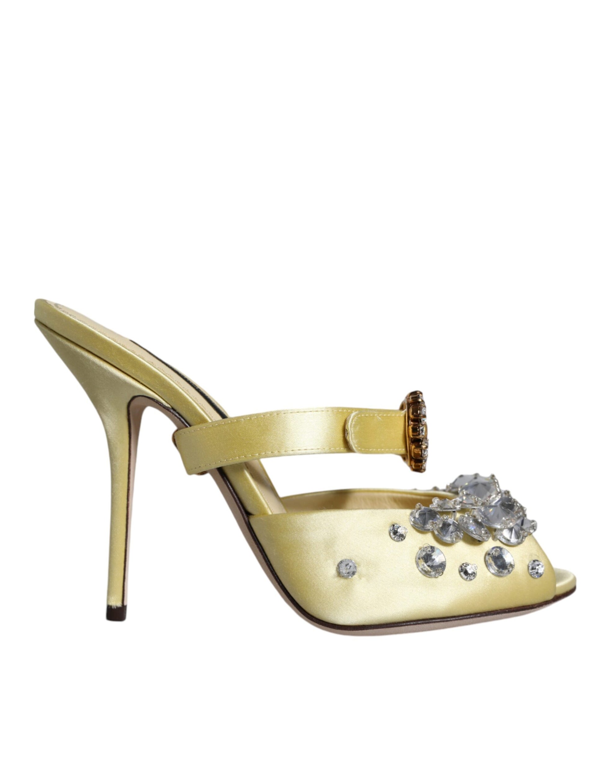 Gold strappy heel shoe with embellishments on toe