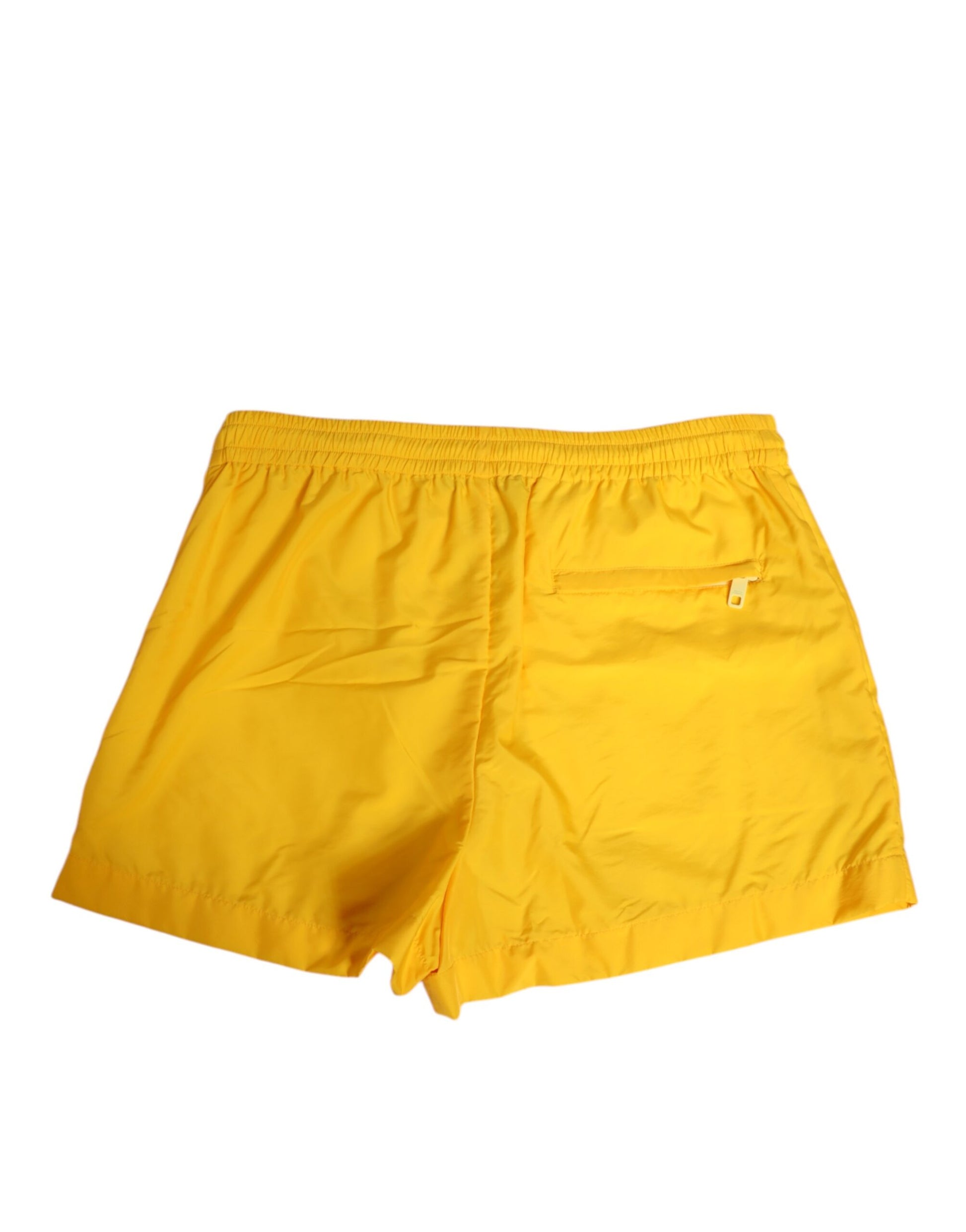 Yellow nylon logo plaque boxer shorts