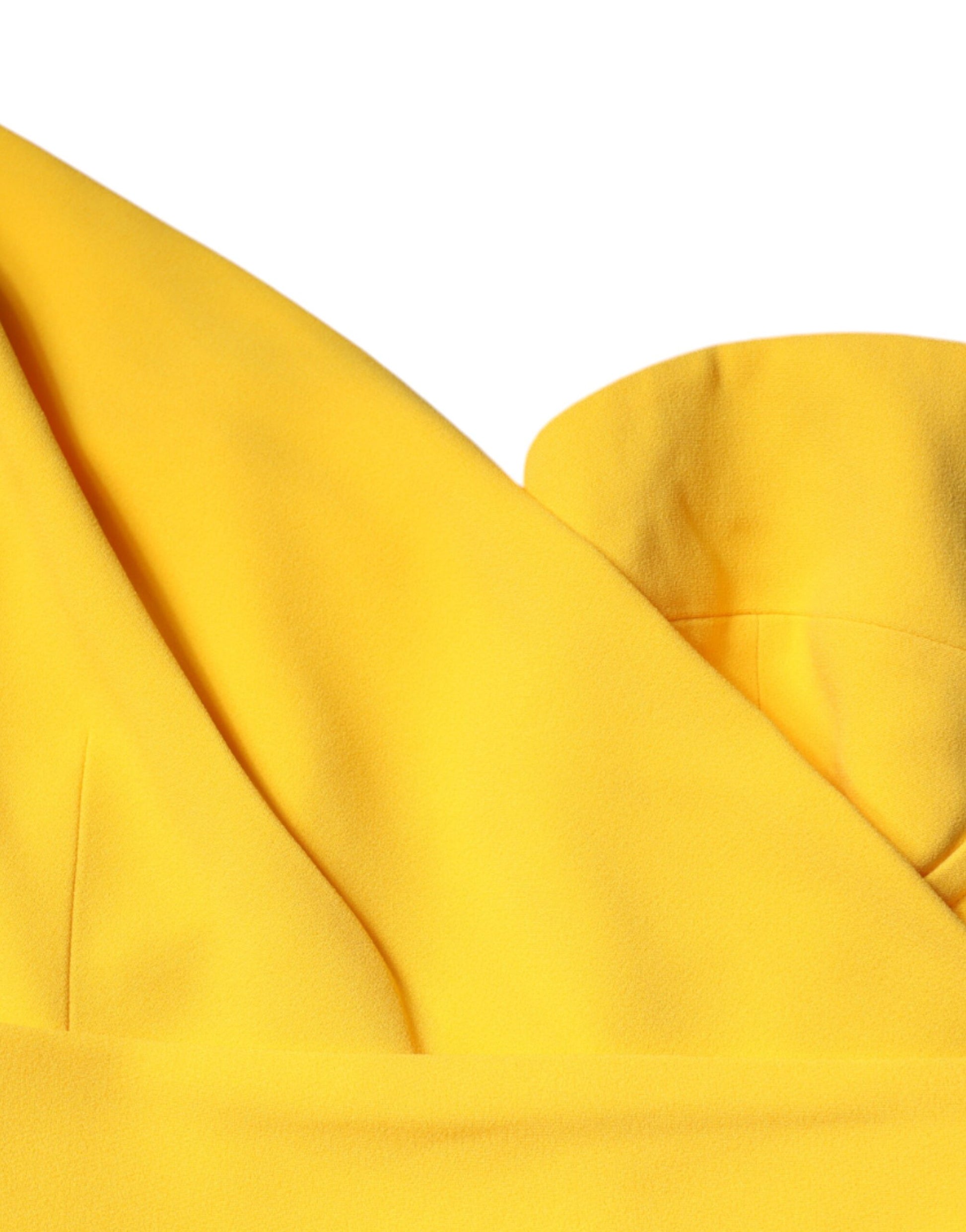 Yellow fabric on display