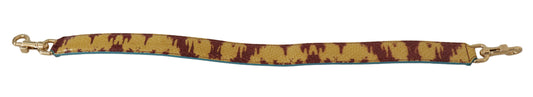 Snake skin belt with gold buckle