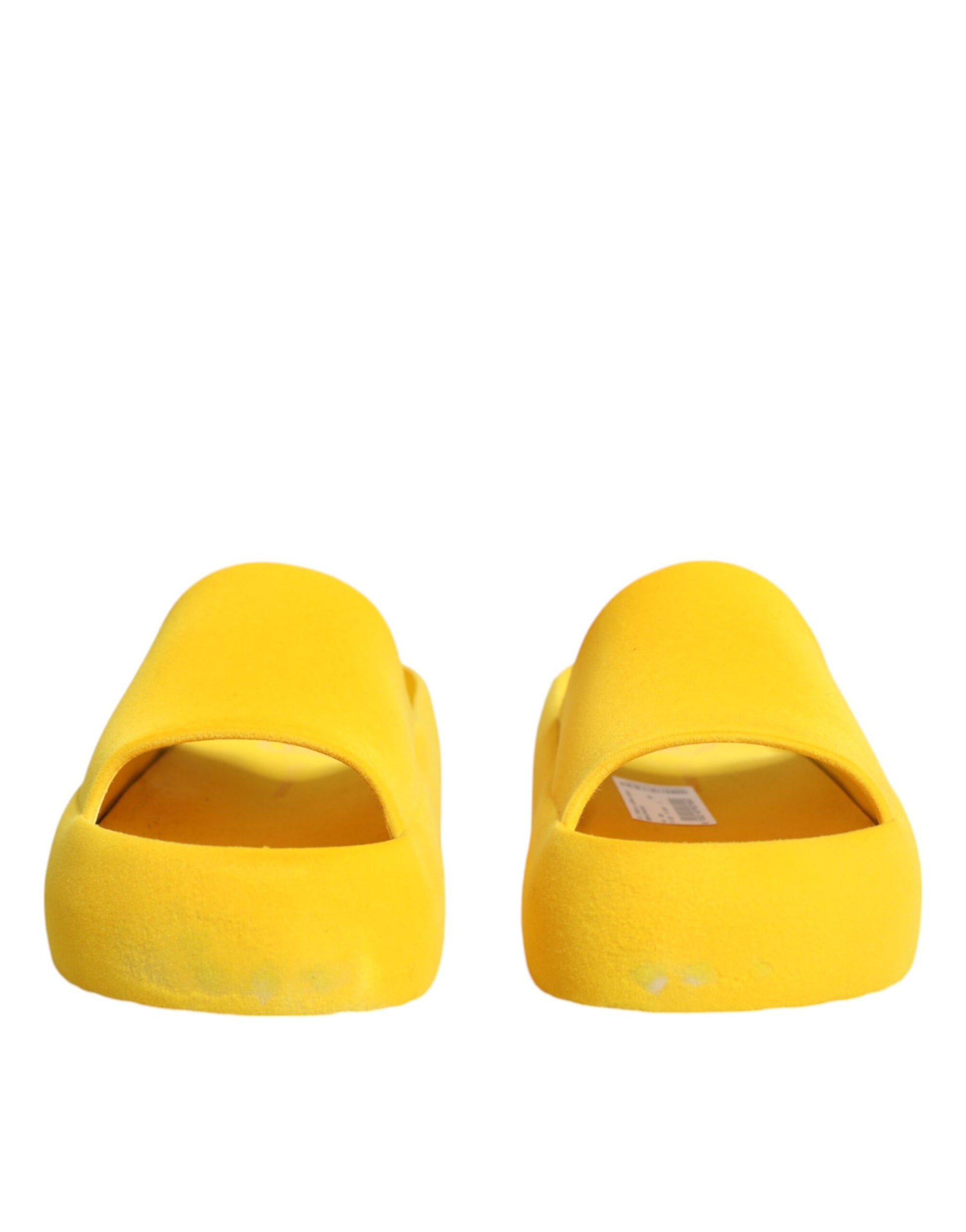 Yellow slippers on display