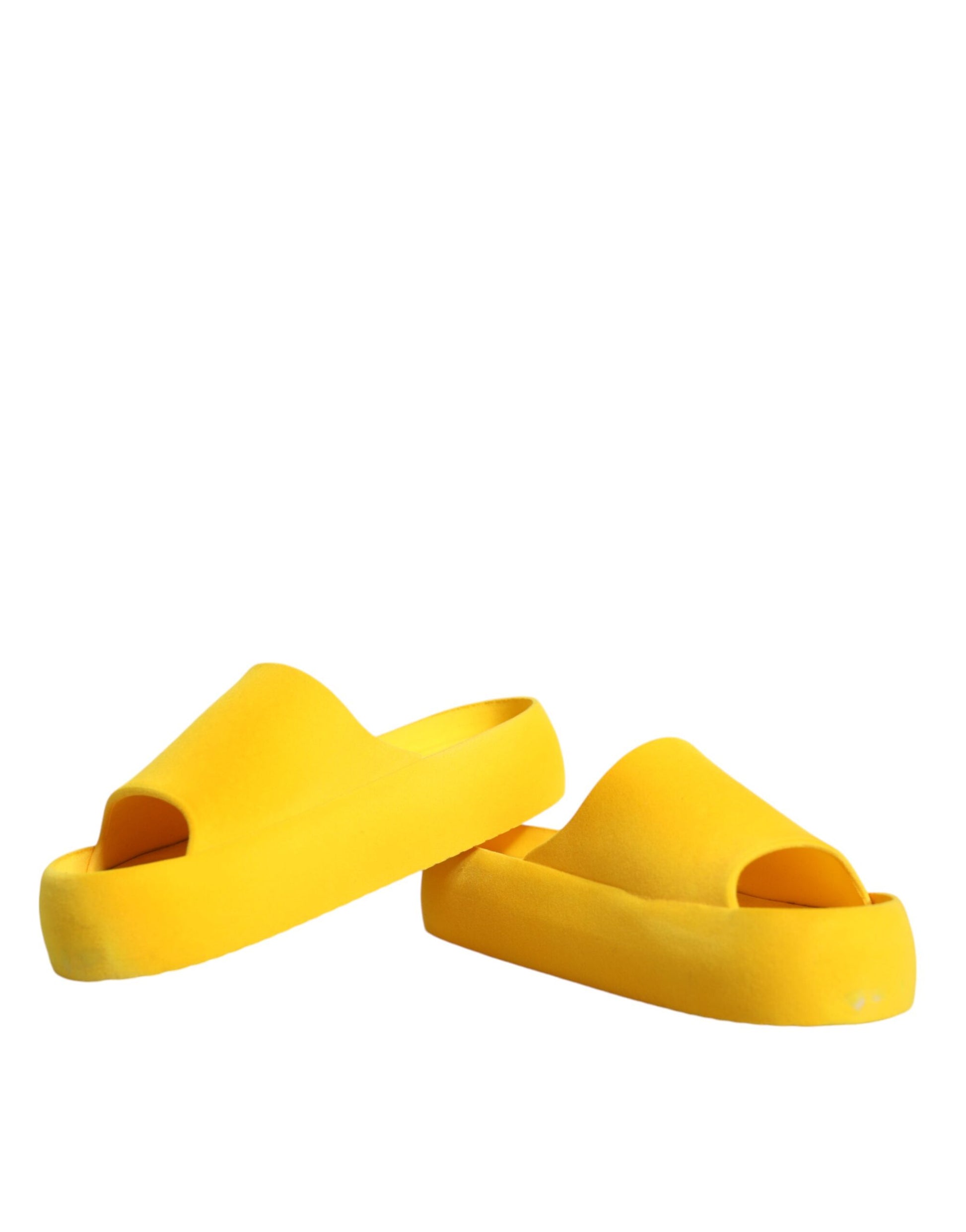 Yellow rubber flip flops