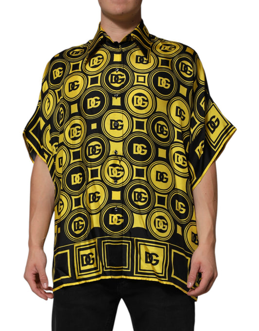 Yellow shirt with circular designs