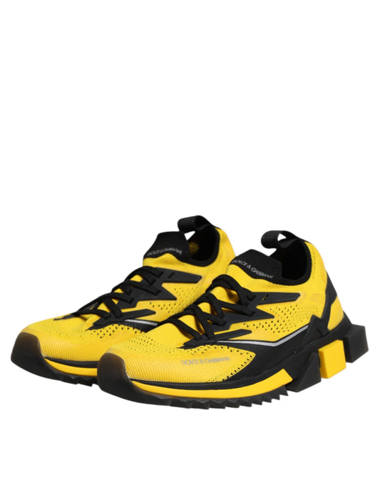 Yellow and black athletic shoe