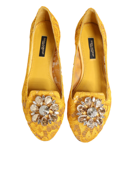 Yellow embellished women's shoes