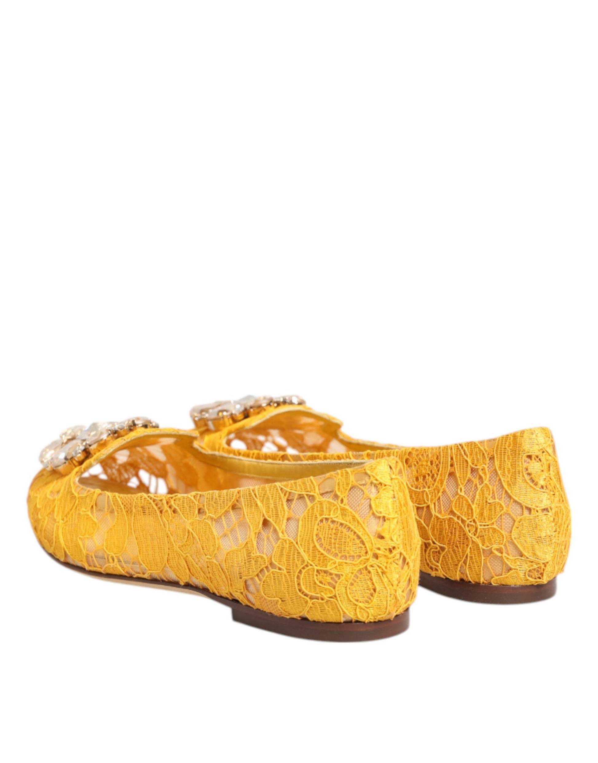 Pair of yellow embroidered women's shoes