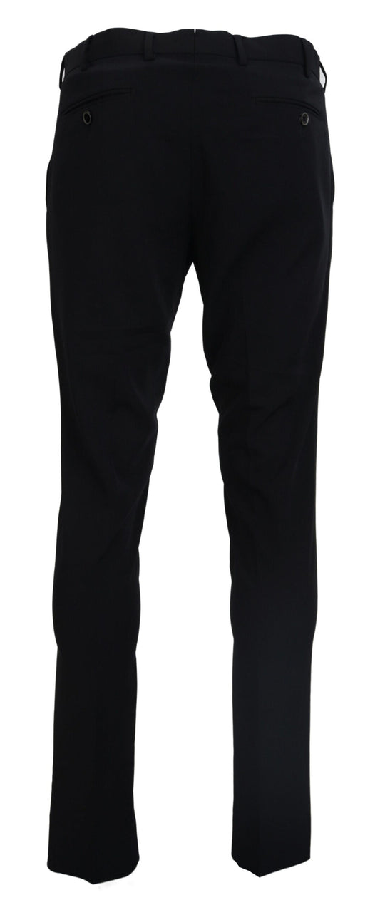 A pair of black tapered dress pants from Domenico Tagliente, designed for formal wear